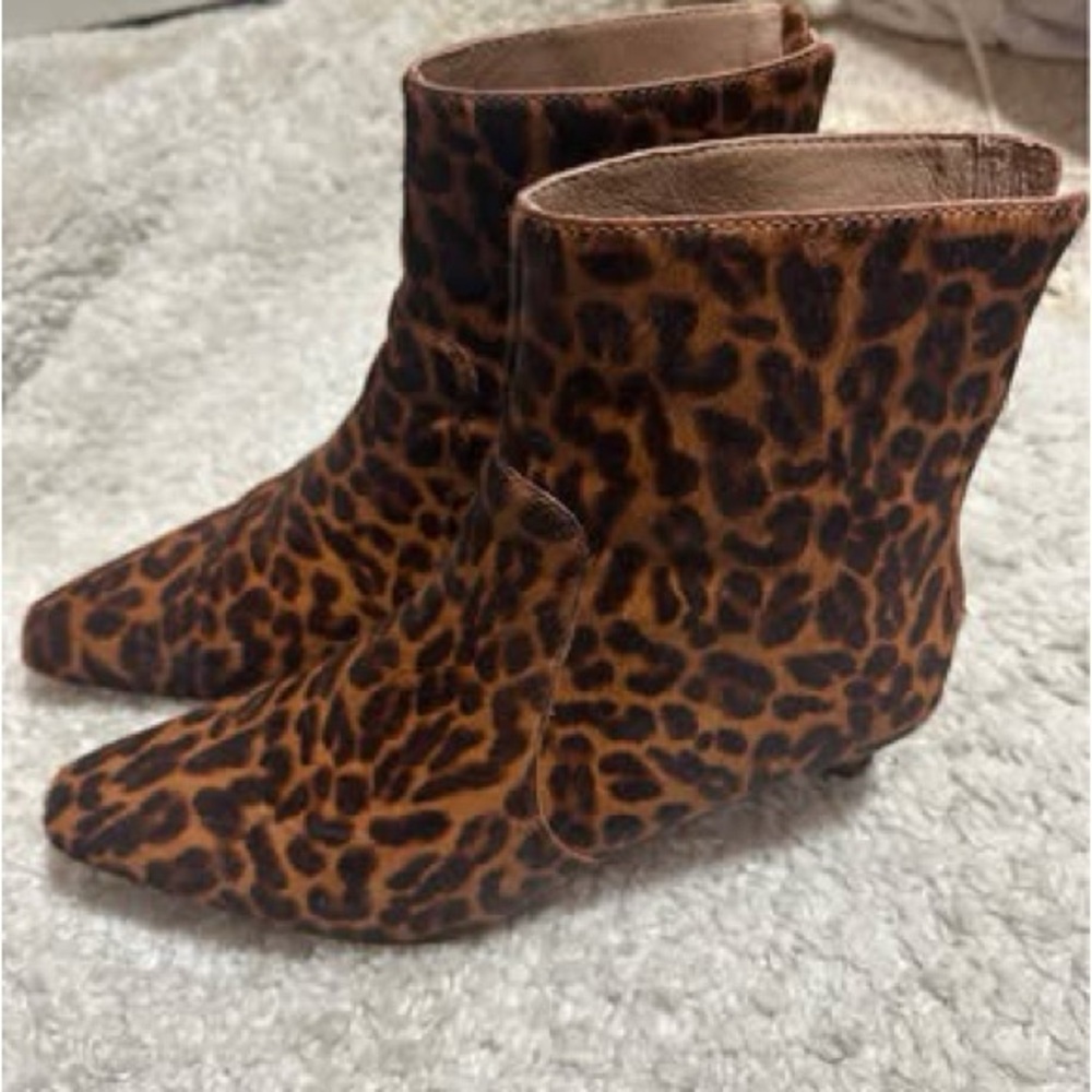 Madewell Brown Leopard Ankle Booties